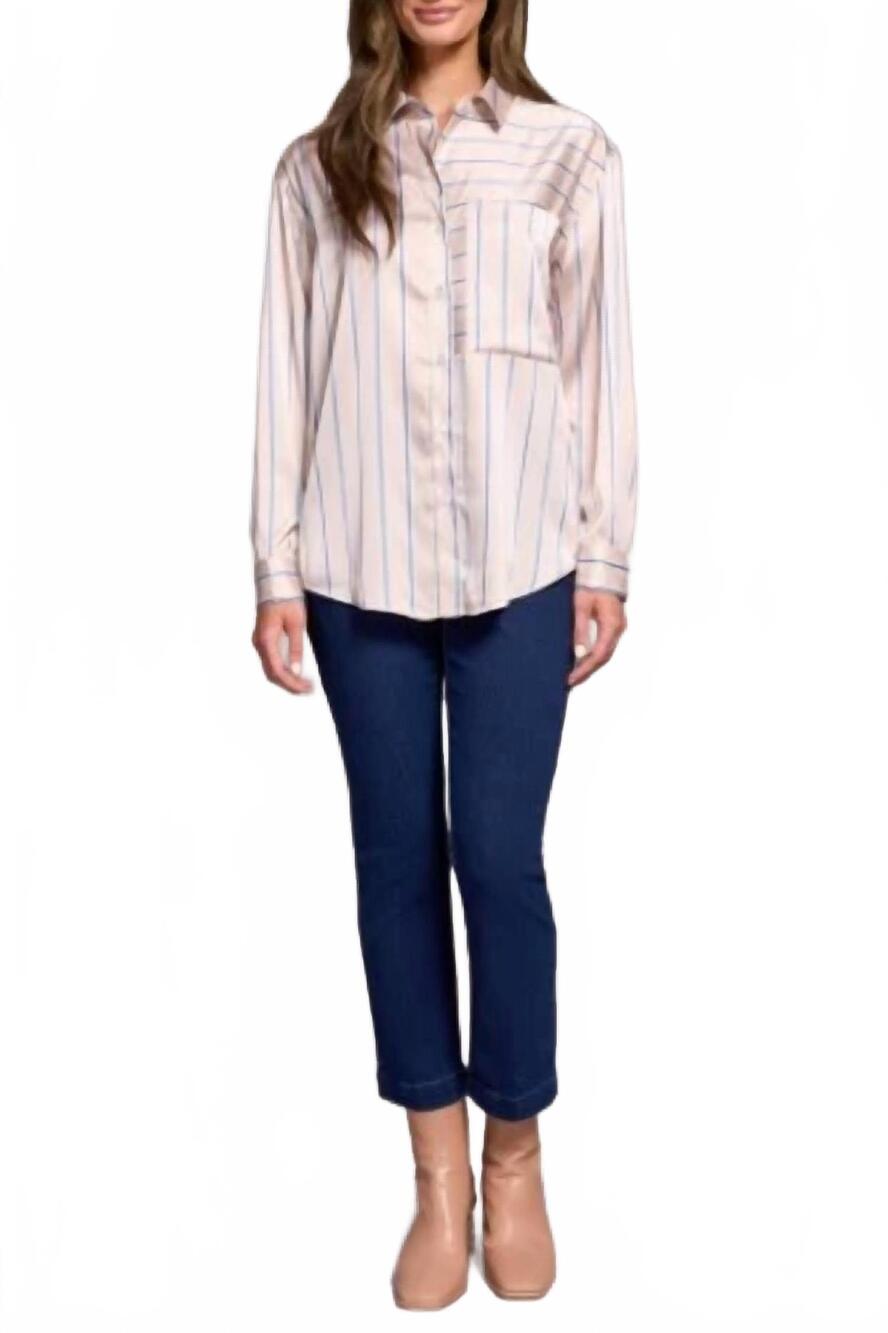 NEW TRIBAL sophia silky shirt in beige